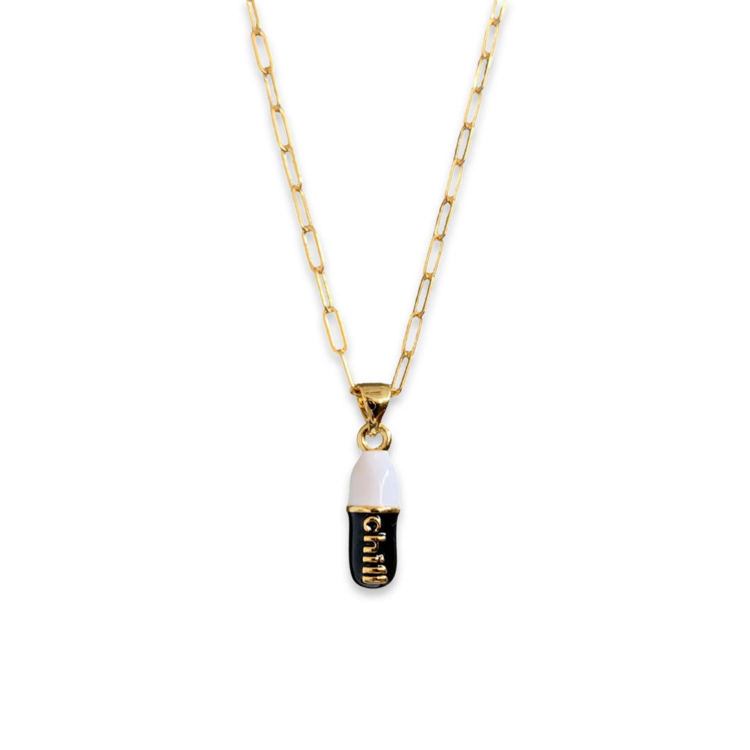 Gold 2025 pill necklace